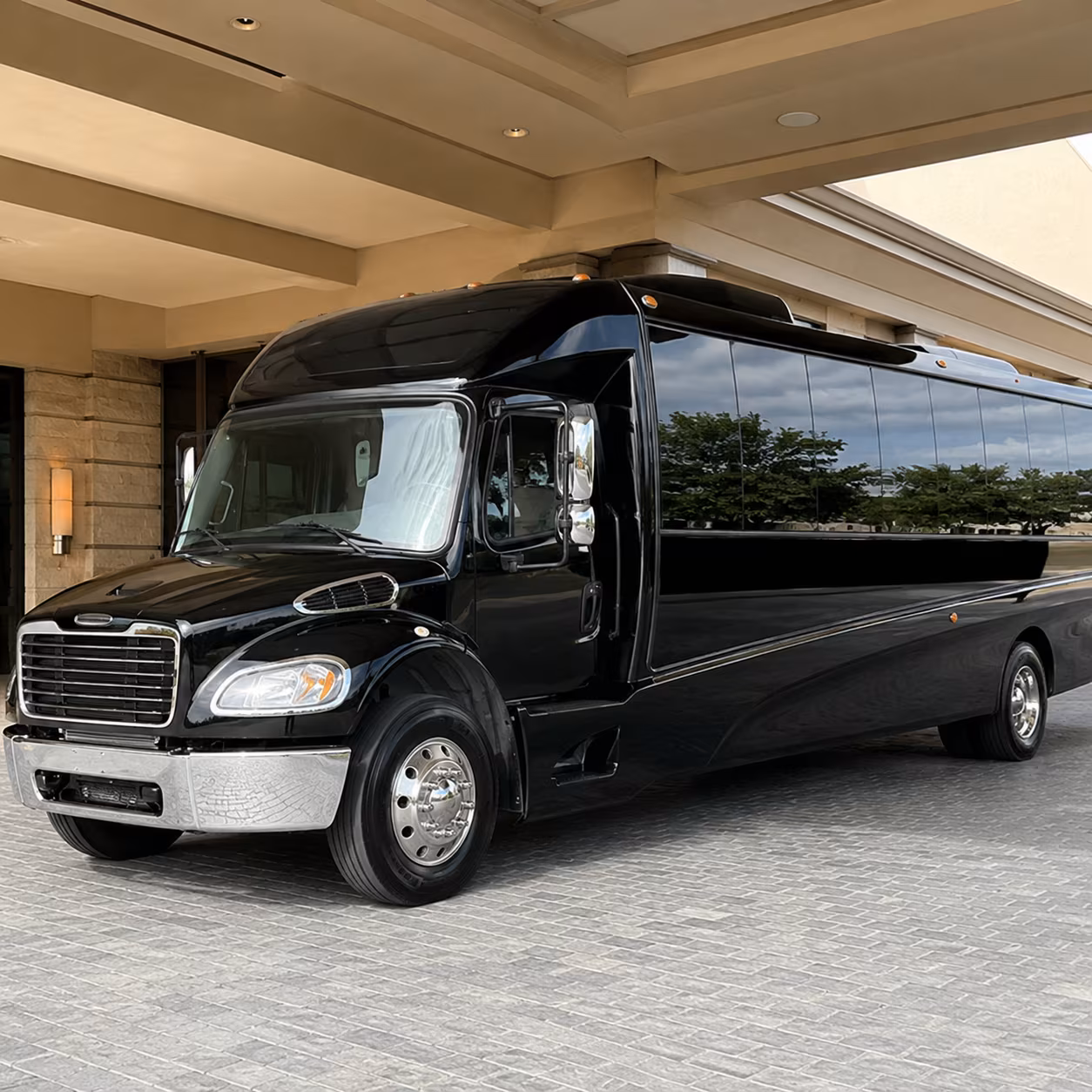 orange corporate event transportation onboard seating